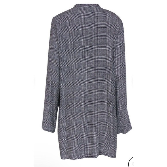 Reformation Black & White Glen Plaid Blazer Button-Up Longline Blazer Size 2 - Picture 3 of 13